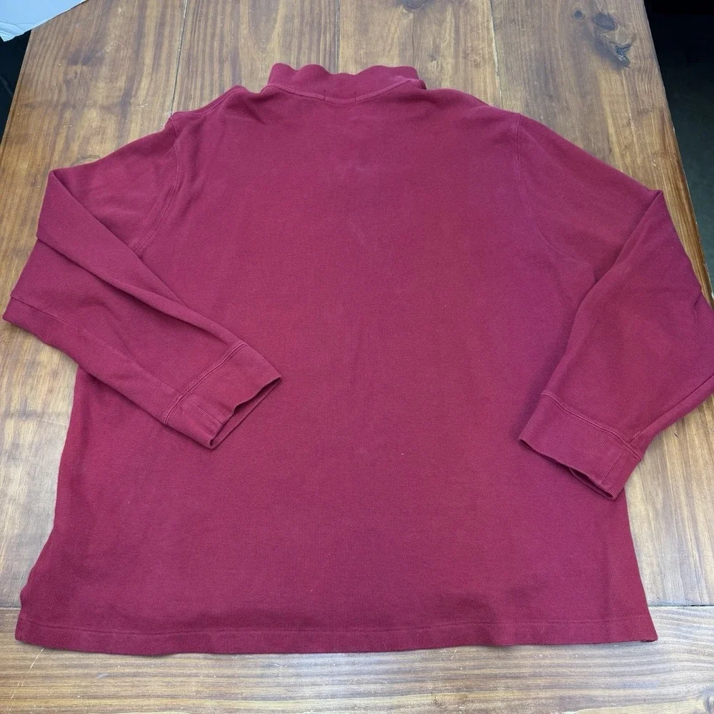 Polo Ralph Lauren Sweater Mens XL Red Knit Cotton 1/4 Zip Long Sleeve Classic*